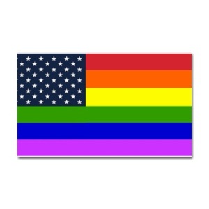 Amerikanska flaggan med pridefärger